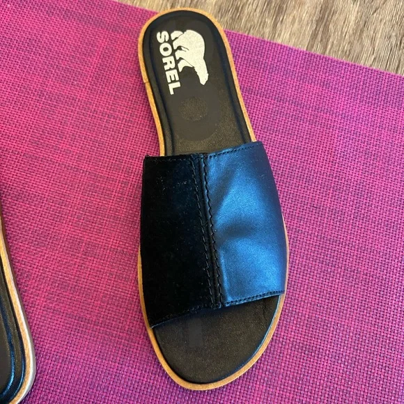 Sorel Women's Black Slide Sandals - Picture 5 of 7